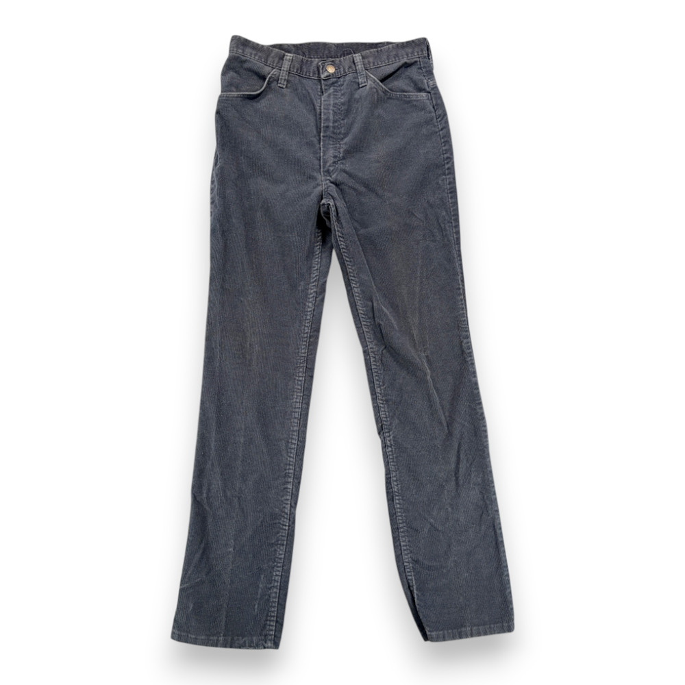Vintage Rustler Pants Mens 30x33 Gray Corduroy Talon Zipper USA 70s 32x34 Tag